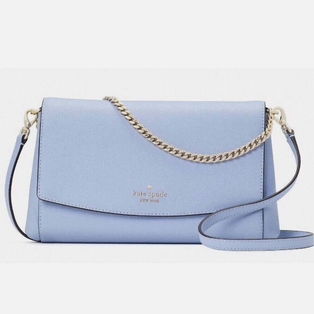 NWOT Kate Spade Greer Periwinkle Crossbody Purse with Silver Chain Strap Detail
